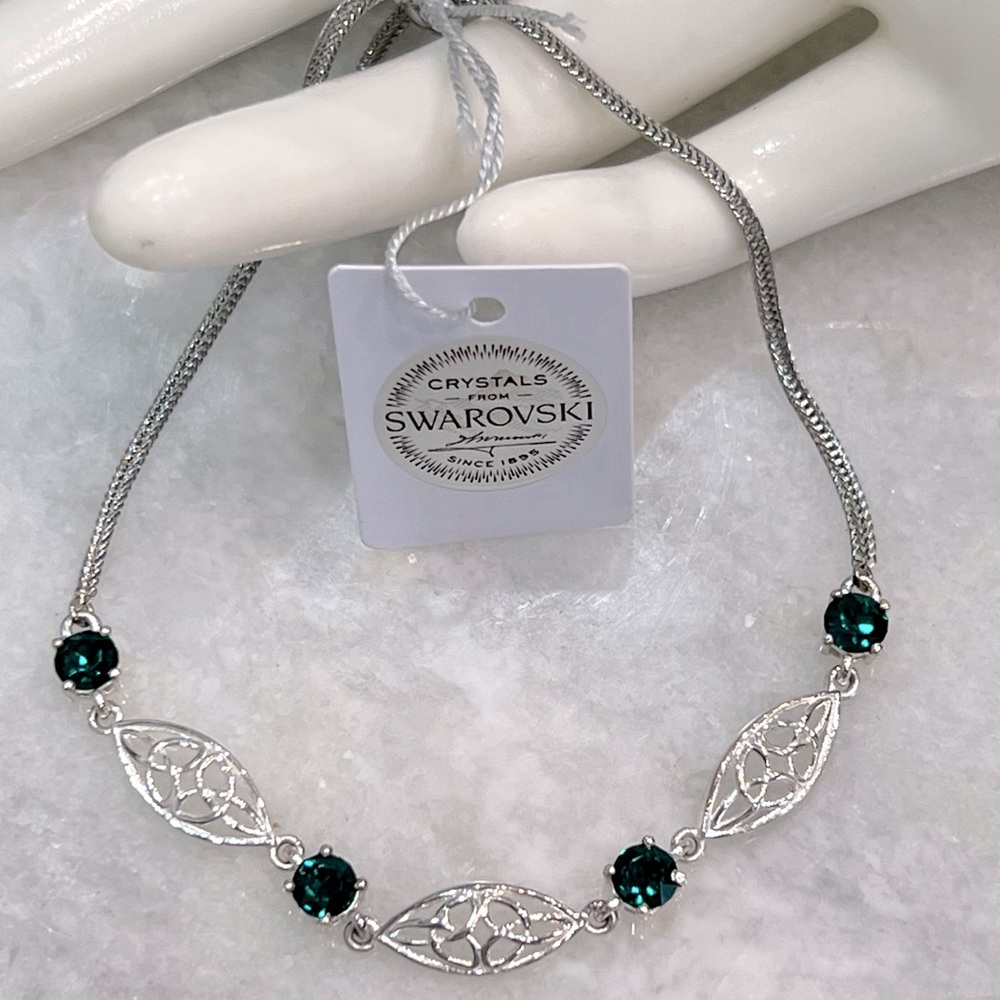 SWAROVSKI Emerald Crystal Sterling Silver BOLO Bracelet